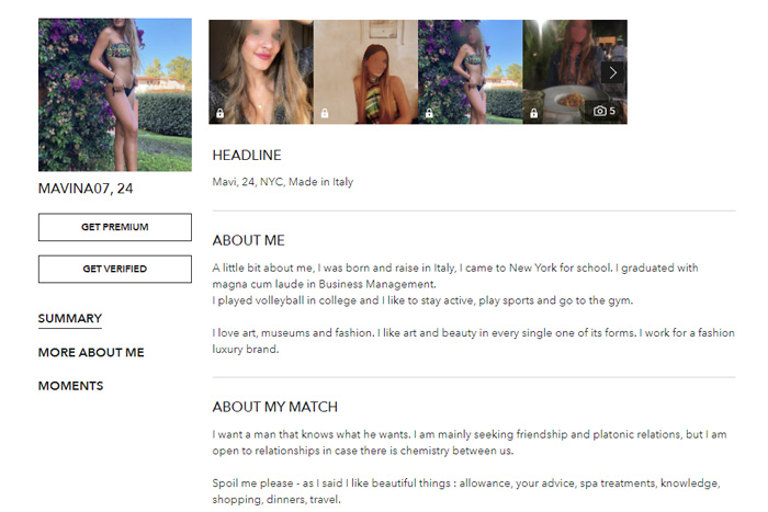 platonic sugar baby profile examples