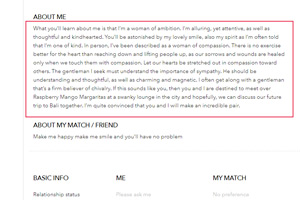 What to write about me on your profile? sugar baby bid