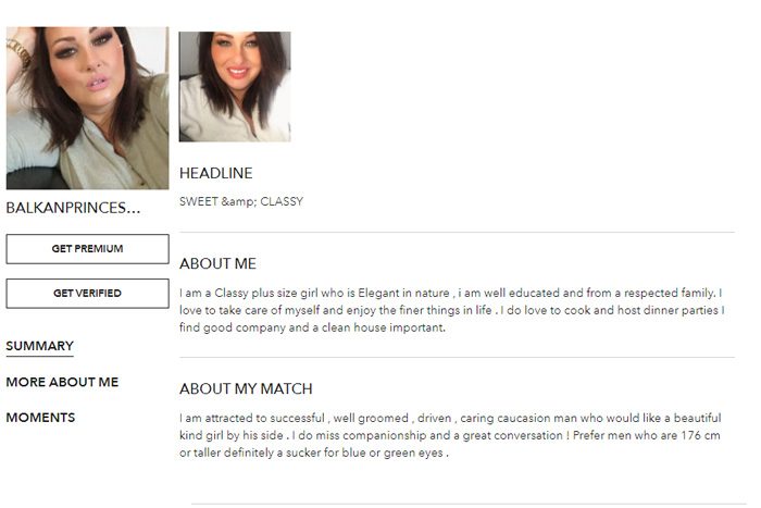 plus size  sugar baby profile examples